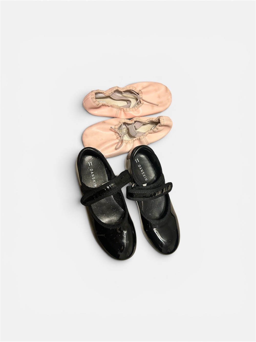 Bundle & save Size 11 Danskin Black Mary Jane Dress Shoes & Pink Ballet Slippers